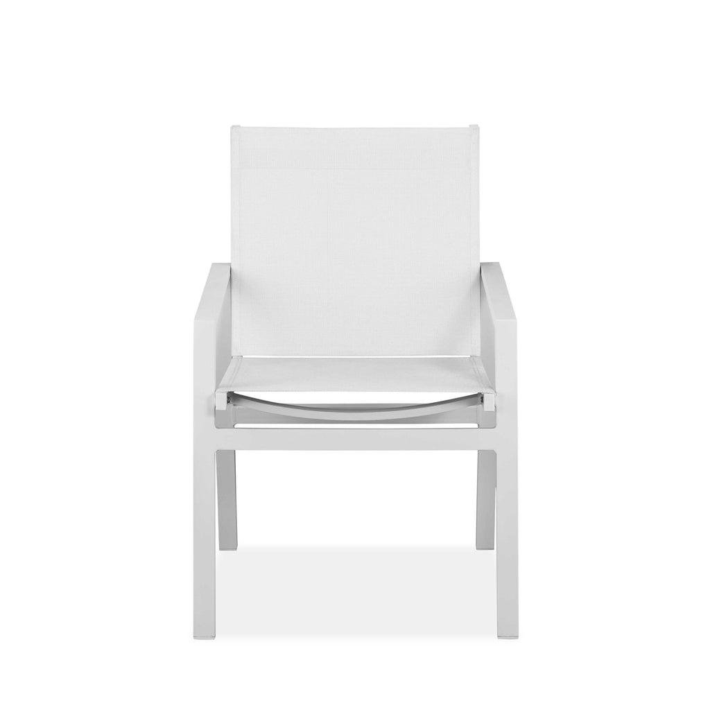 Set Of 2 White Aluminum Dining Armed Chairs - 99fab 