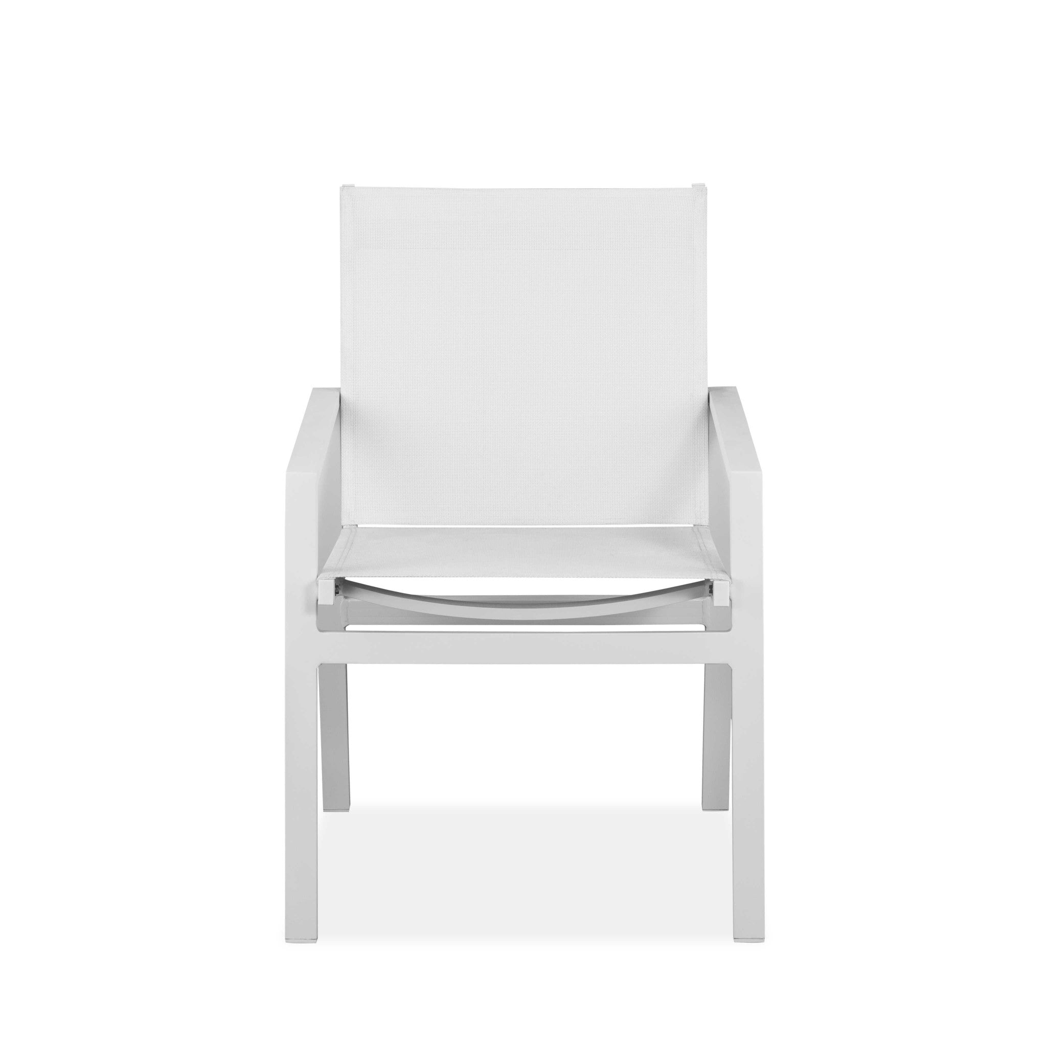 Set Of 2 White Aluminum Dining Armed Chairs