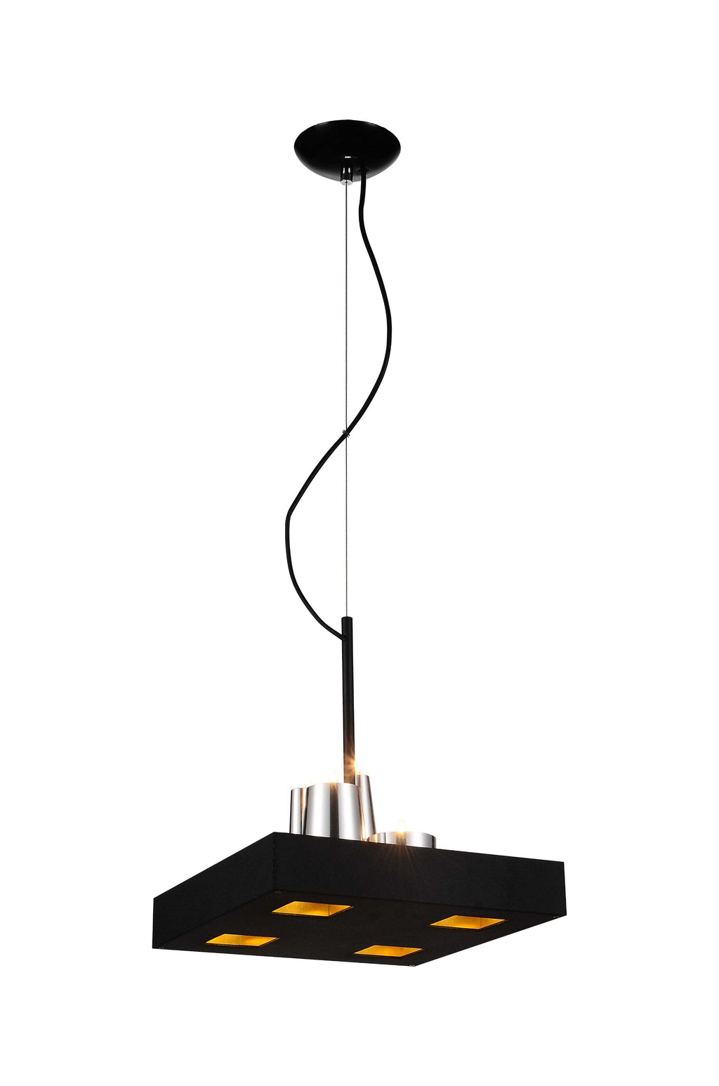 14 X 14 X 59 Black Stainless Steel Pendant Lamp - 99fab 