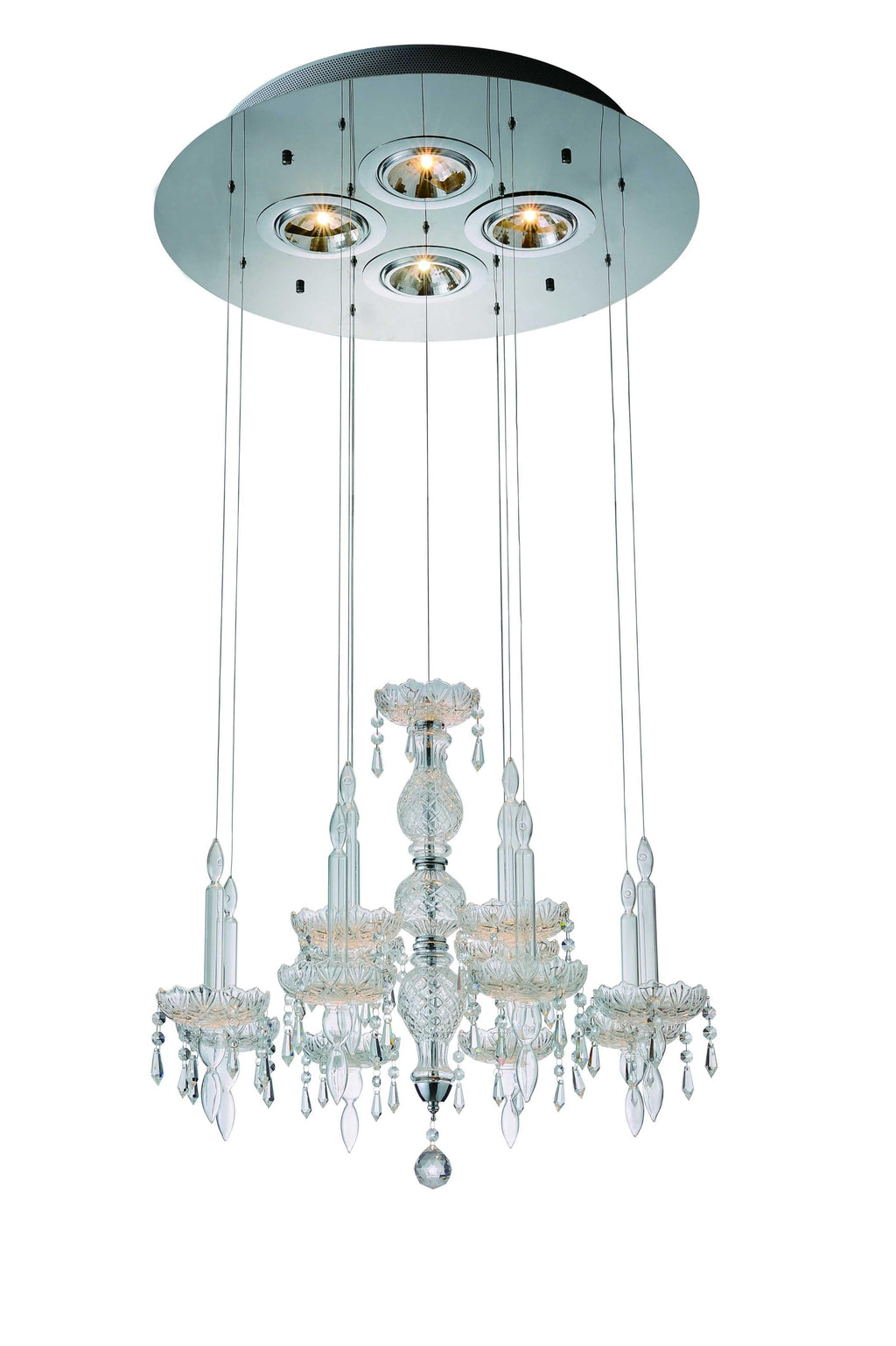 26 X 26 X 43 Clear Crystal Glass Pendant Lamp - 99fab 