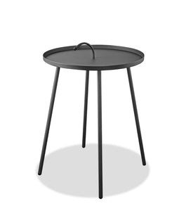 25" Gray Stainless Steel Round End Table