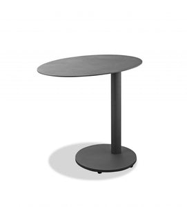 20" Gray Ceramic Tile Round End Table