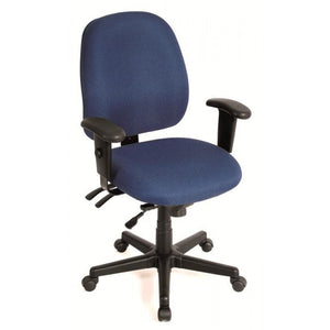 Black Fabric Seat Swivel Adjustable Task Chair Fabric Back Plastic Frame