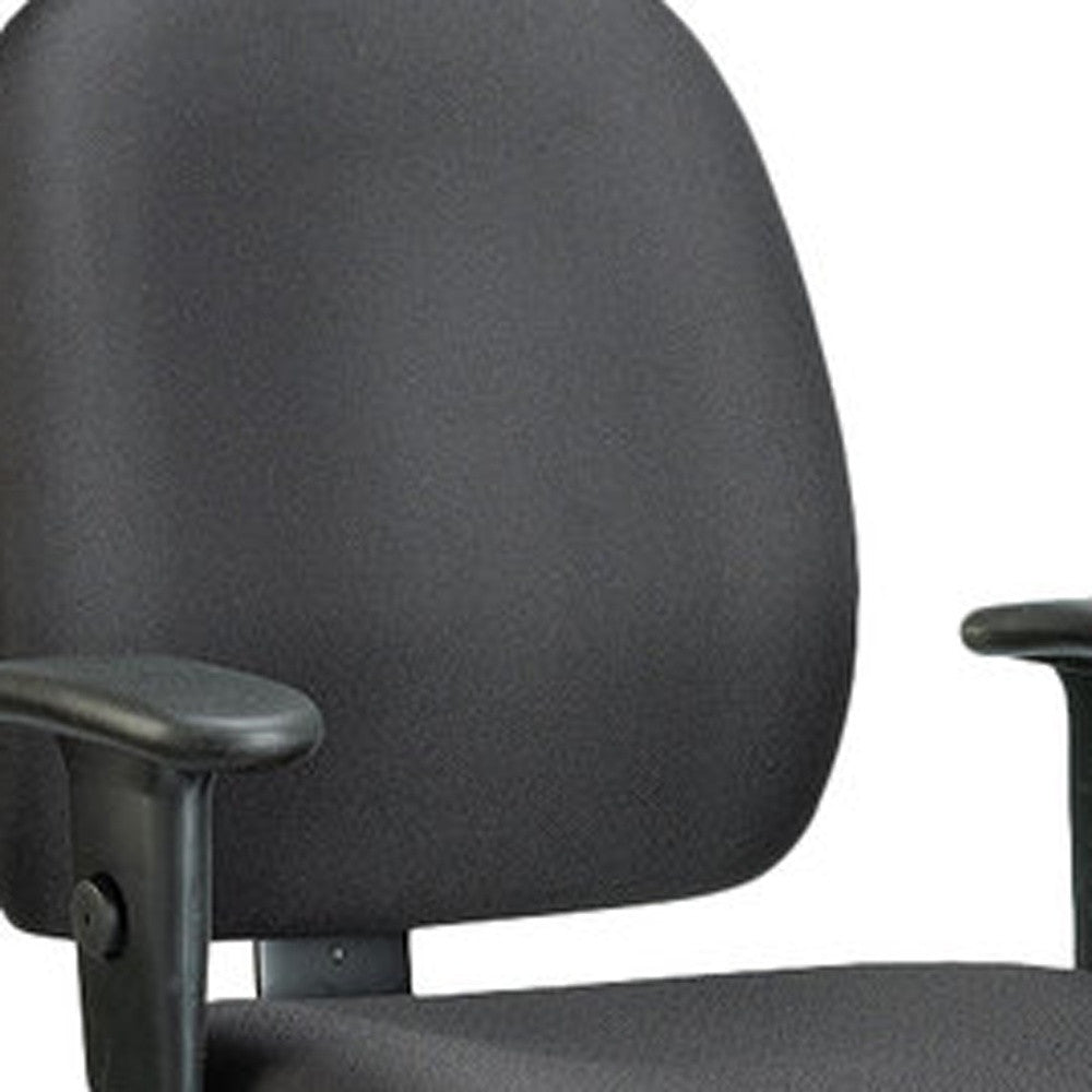 Black Fabric Seat Swivel Adjustable Task Chair Fabric Back Plastic Frame