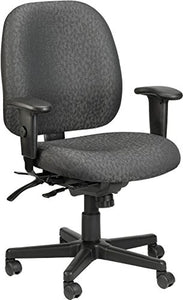 Black Fabric Seat Swivel Adjustable Task Chair Fabric Back Plastic Frame