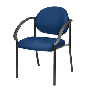 Set Of Two Navy Blue Fabric Seat Swivel Adjustable Task Chair Fabric Back Steel Frame