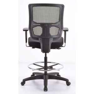 Black Fabric Seat Swivel Adjustable Drafting Chair Mesh Back Plastic Frame