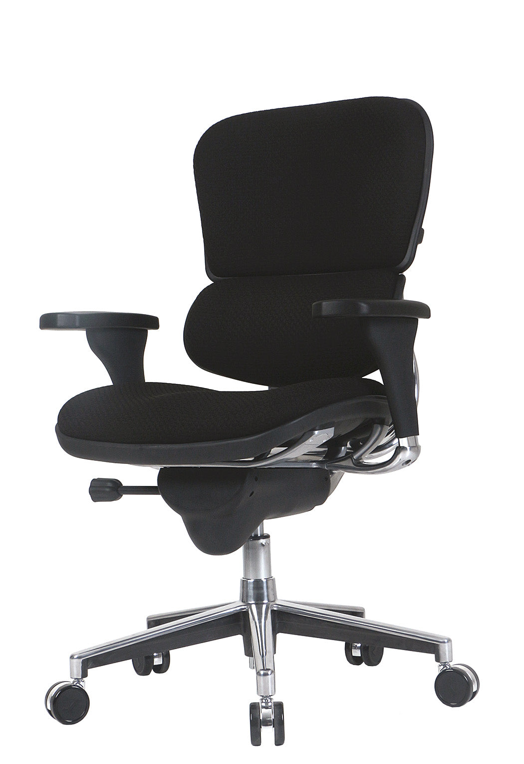 Black Fabric Tufted Seat Swivel Adjustable Task Chair Fabric Back Steel Frame