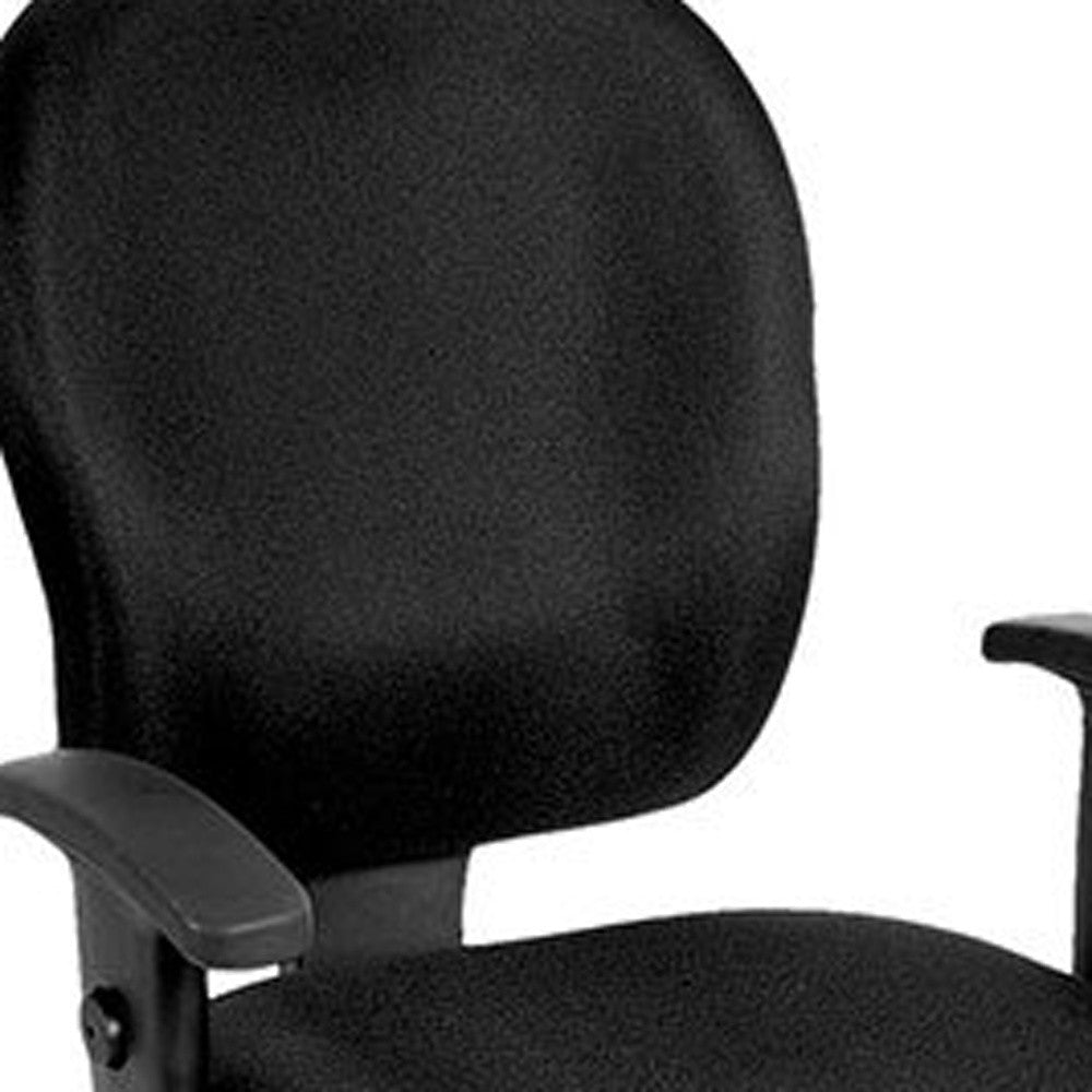 Charcoal Fabric Seat Swivel Adjustable Task Chair Fabric Back Plastic Frame