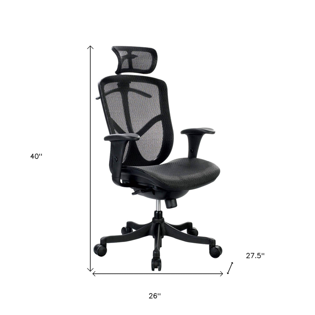 Black Mesh Seat Swivel Adjustable Executive Chair Mesh Back Plastic Frame - 99fab 