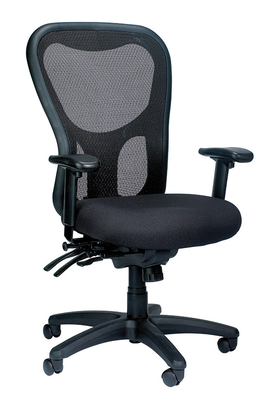 Black Fabric Seat Swivel Adjustable Task Chair Mesh Back Plastic Frame - 99fab 