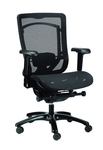 Black Swivel Adjustable Task Chair Mesh Back Plastic Frame