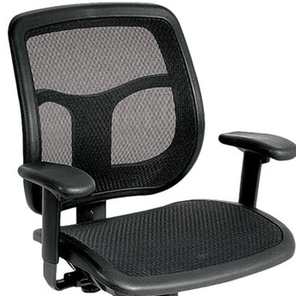 Black Swivel Adjustable Task Chair Mesh Back Plastic Frame