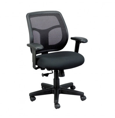 Black Fabric Seat Swivel Adjustable Task Chair Mesh Back Plastic Frame