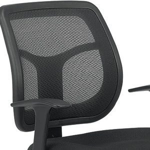 Black Fabric Seat Swivel Task Chair Mesh Back Plastic Frame