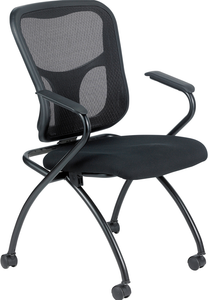 Black Fabric Seat Swivel Adjustable Task Chair Mesh Back Plastic Frame