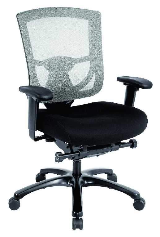 Blue Fabric Seat Swivel Adjustable Task Chair Mesh Back Plastic Frame