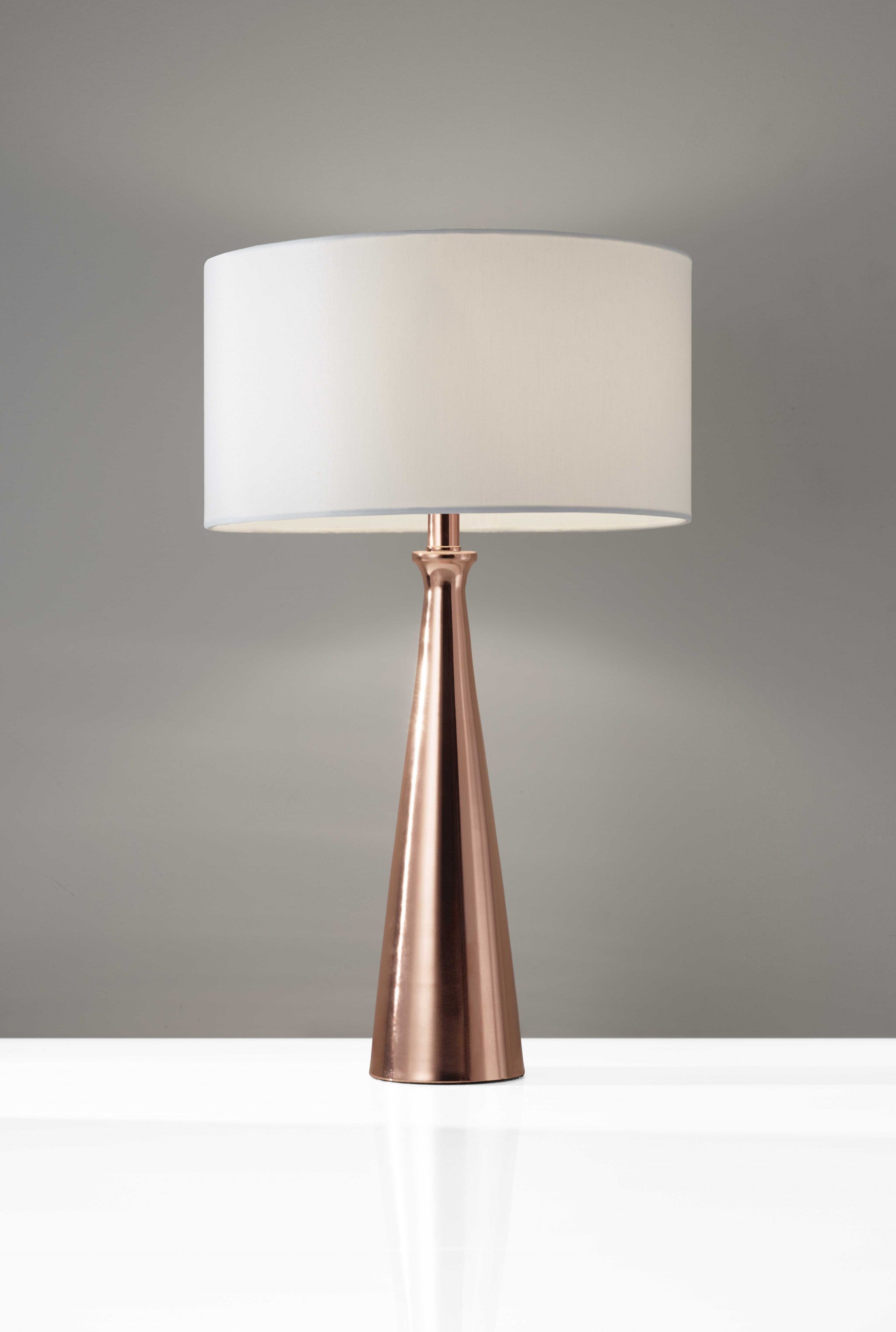 Brushed Steel Metal Finish Tapered Basectable Lamp