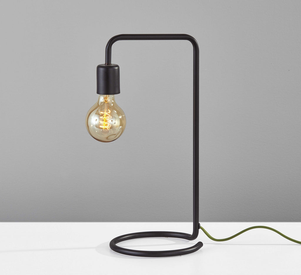 Industrial Matte Black Finish Metal Desk Lamp With Vintage Edison Bulb - 99fab 