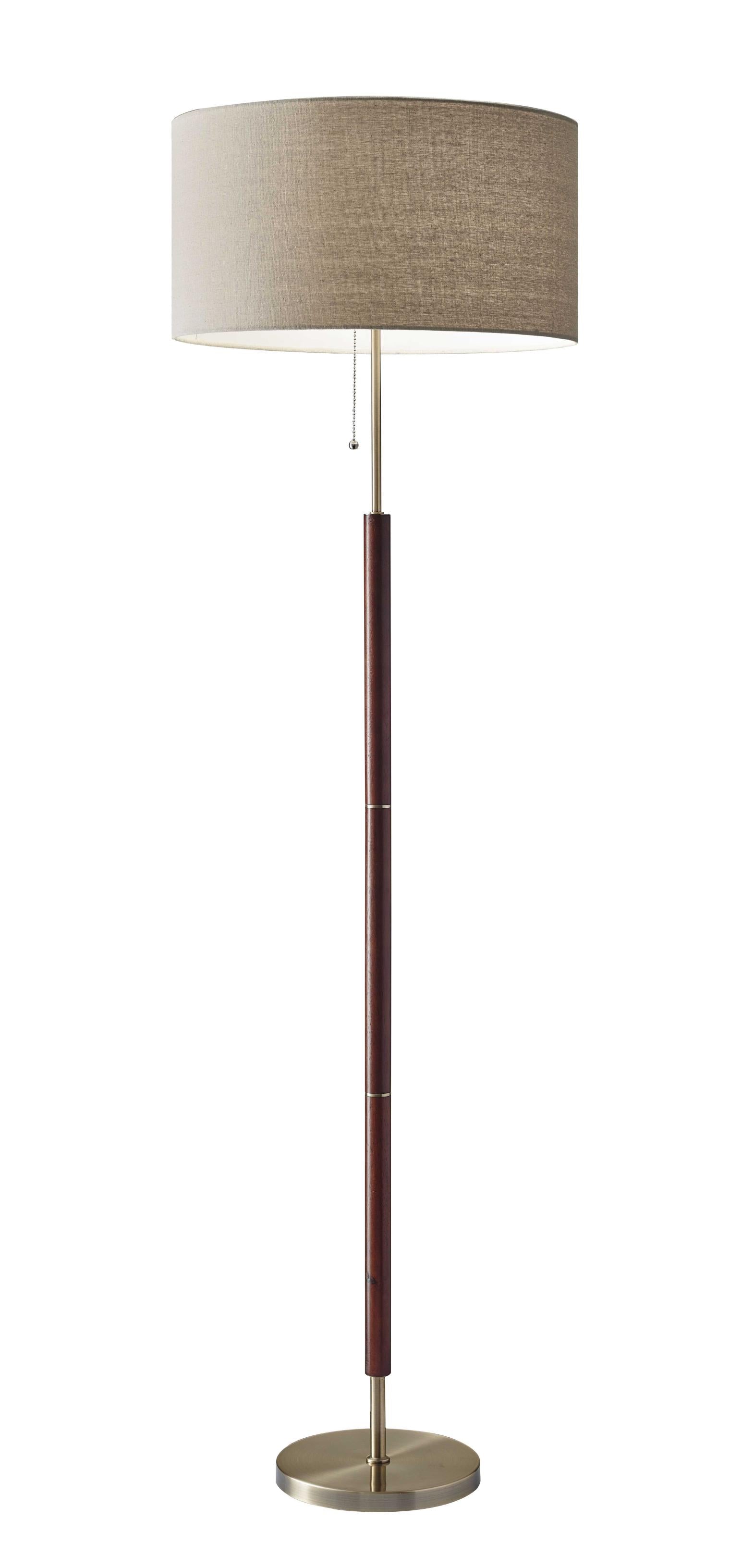 66" Traditional Shaped Floor Lamp With Brown Drum Shade