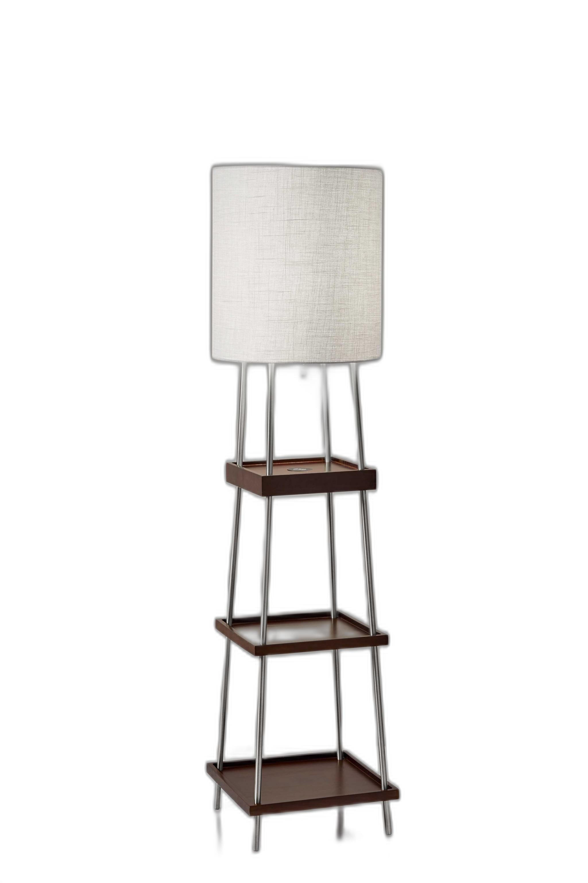 63" Column Floor Lamp With White Drum Shade