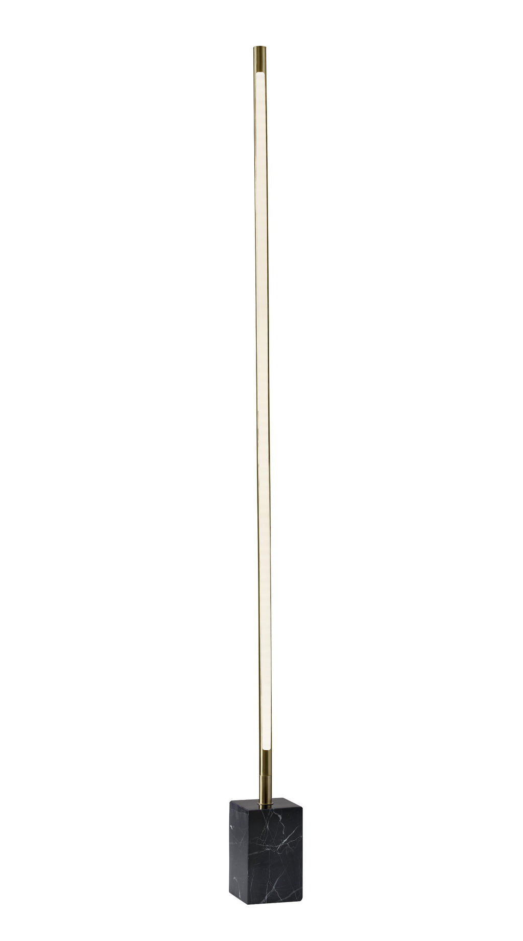 Minimalist Ambient Glow Led Floor Lamp With Dimmer In Brushed Steel And White Marble - 99fab 