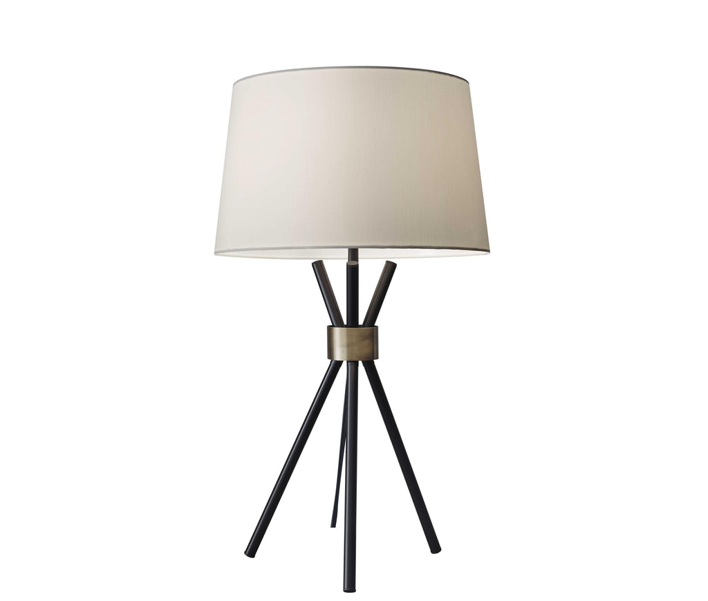 Black Metal Tripod Leg With Antique Brass Accent Table Lamp - 99fab 