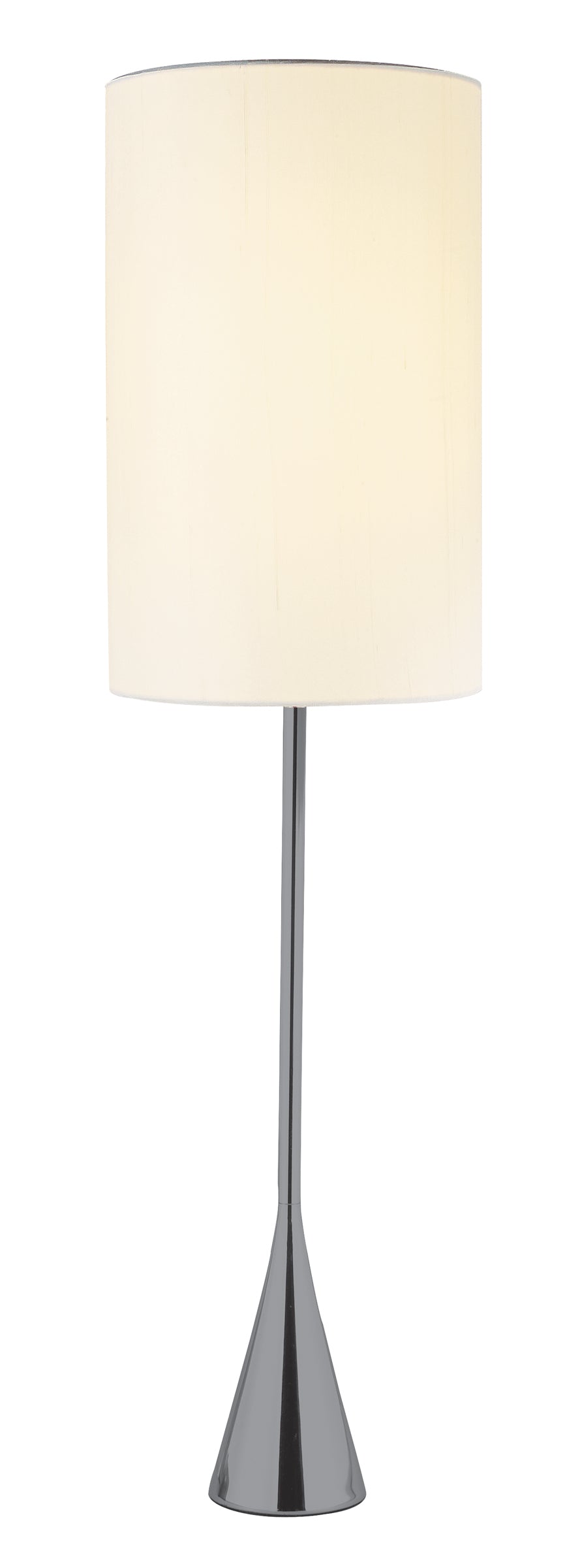 Black Nickel Finish Metal Tall White Shade Table Lamp