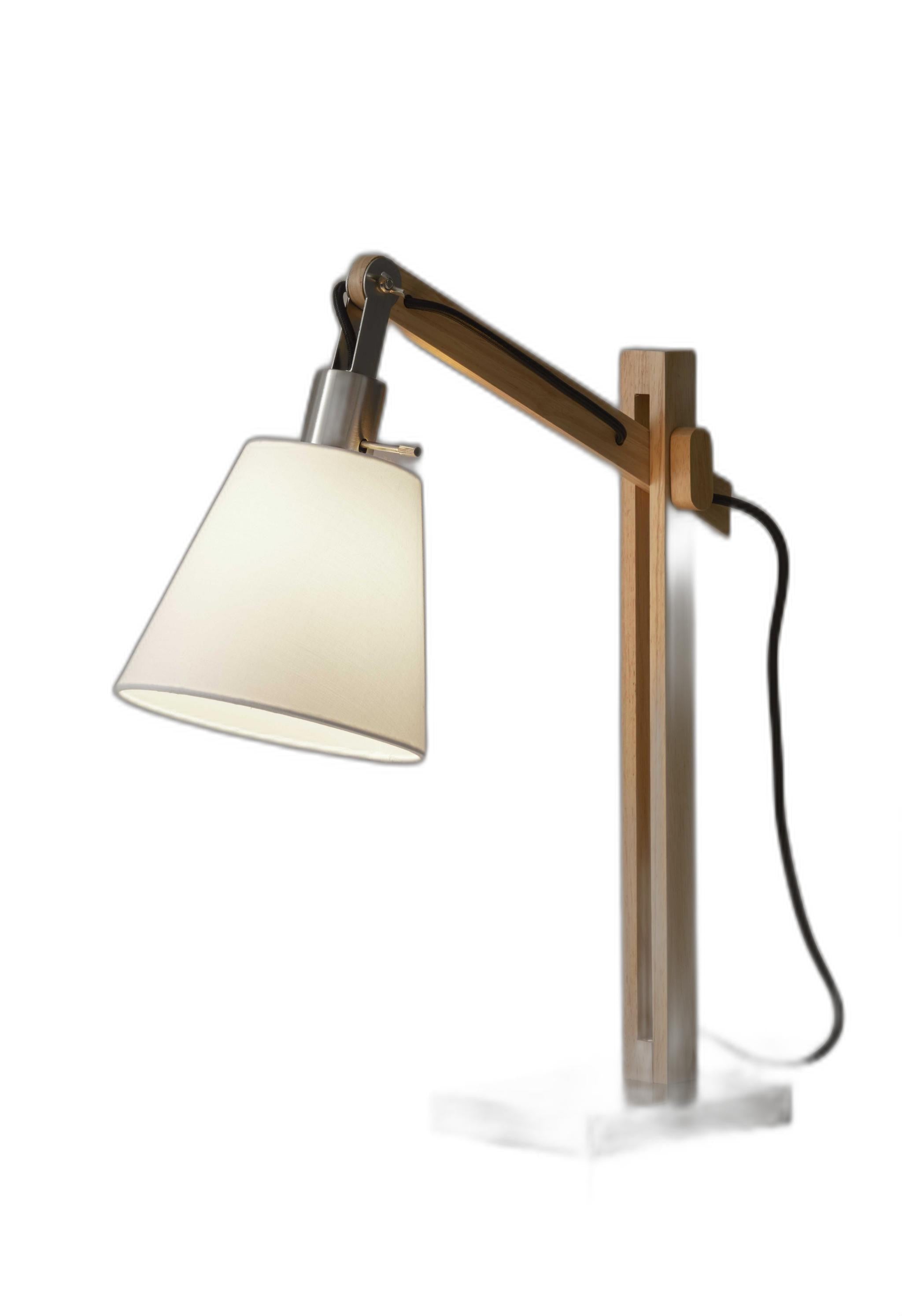 Rustic Hinged Natural Wood Table Lamp