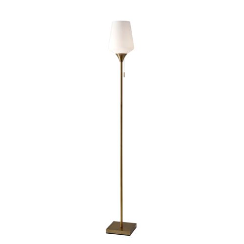 71" Torchiere Floor Lamp With White Bowl Shade