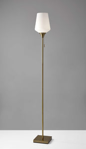 71" Torchiere Floor Lamp With White Bowl Shade