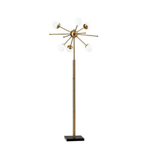 64" Brass Six Light Novelty Floor Lamp