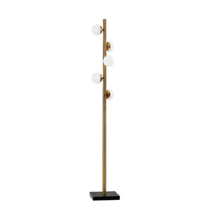 Swirled Sphere Brass Metal Led Floor Lamp