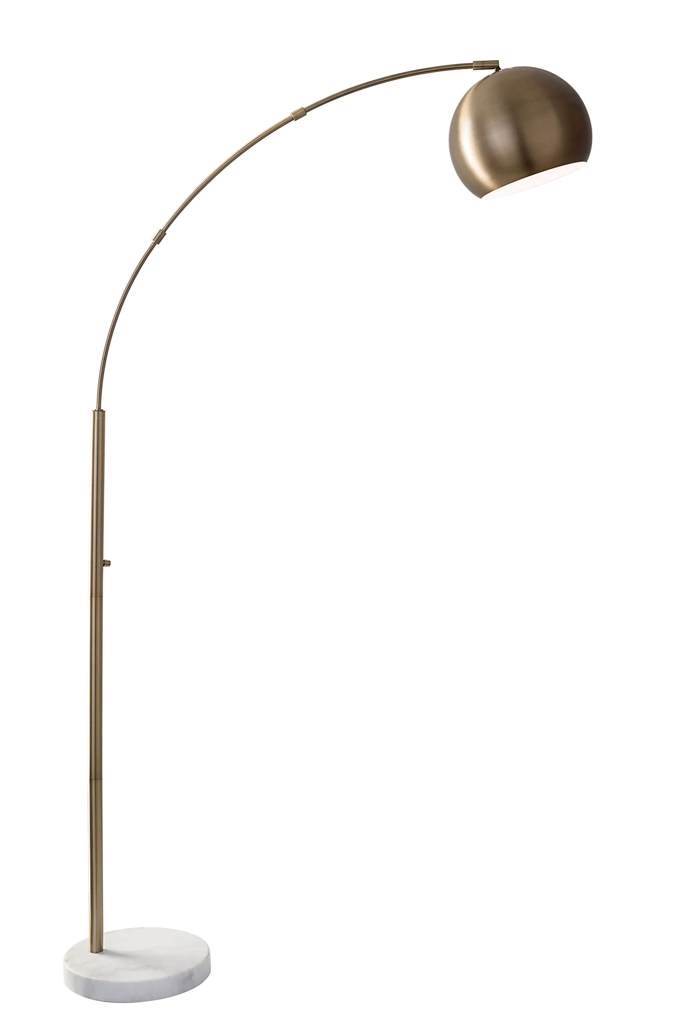 78" Steel Arc Floor Lamp With Silver Solid Color Bowl Shade