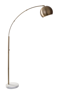 78" Steel Arc Floor Lamp With Silver Solid Color Bowl Shade