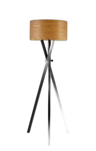 62" Black Tripod Floor Lamp With Brown Drum Shade