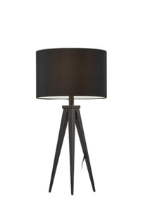 26" Tripod Floor Lamp With White Drum Shade