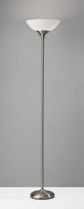 Tailored Satin Steel Metal Torchiere With Bright Illumination