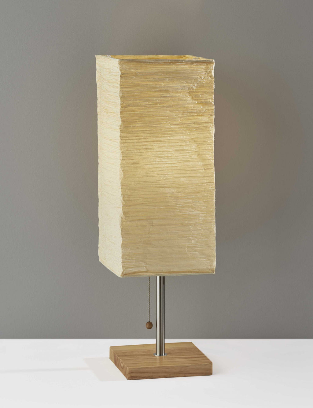 Wildside Paper Shade With Natural Wood Table Lamp - 99fab 