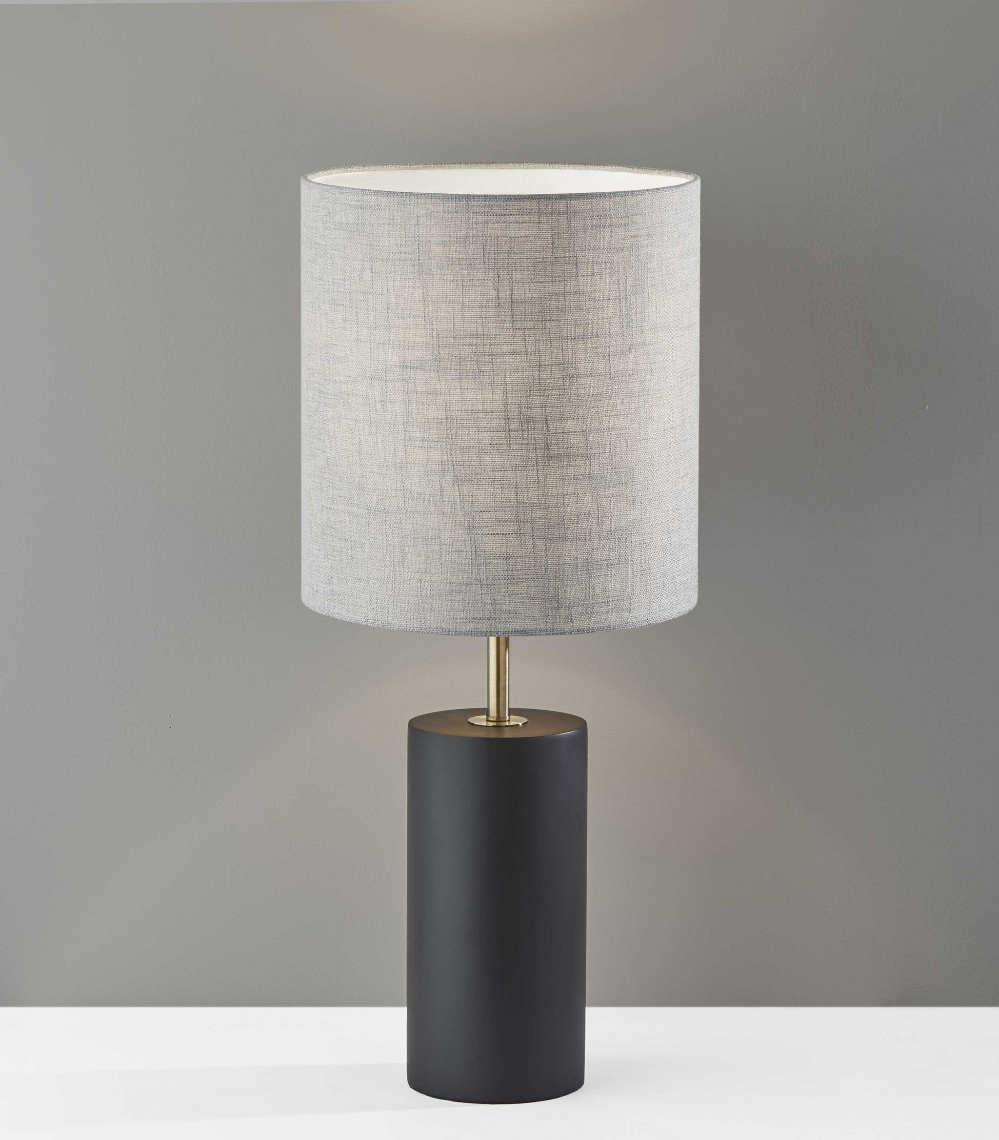 Walnut Wood Circular Block Table Lamp