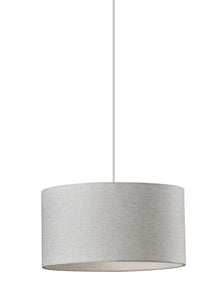 Heather Grey Fabric Shade Electric Drum Pendant