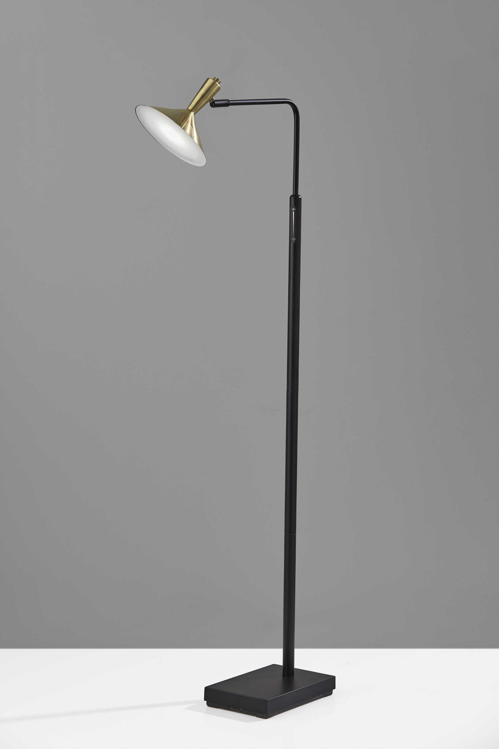 Adjustable Brass Spotlight Led Floor Lamp In Black Metal - 99fab 