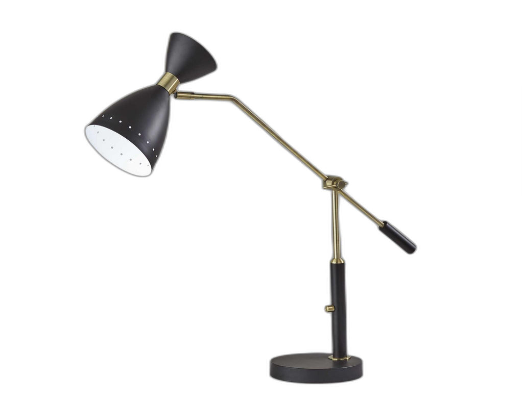 Brass Cinch Black Metal Adjustable Desk Lamp - 99fab 