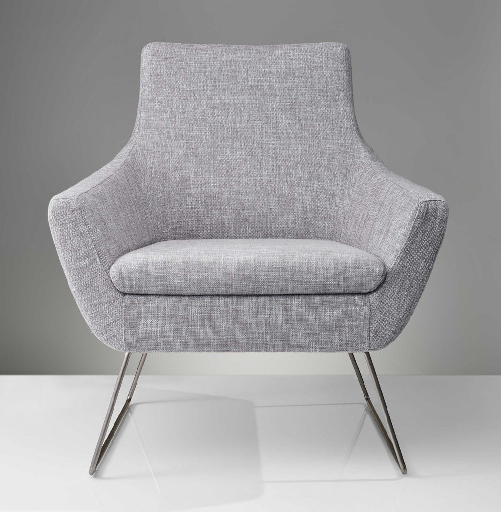 Pale Grey Upholstered Armchair - 99fab 