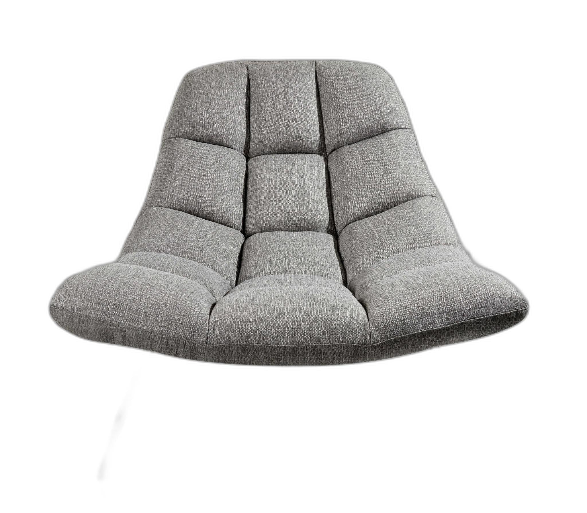 40" Gray And Silver Linen Tufted Butterfly Chair