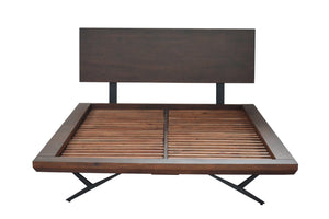 Brown And Black Wood Metal King Size Bed