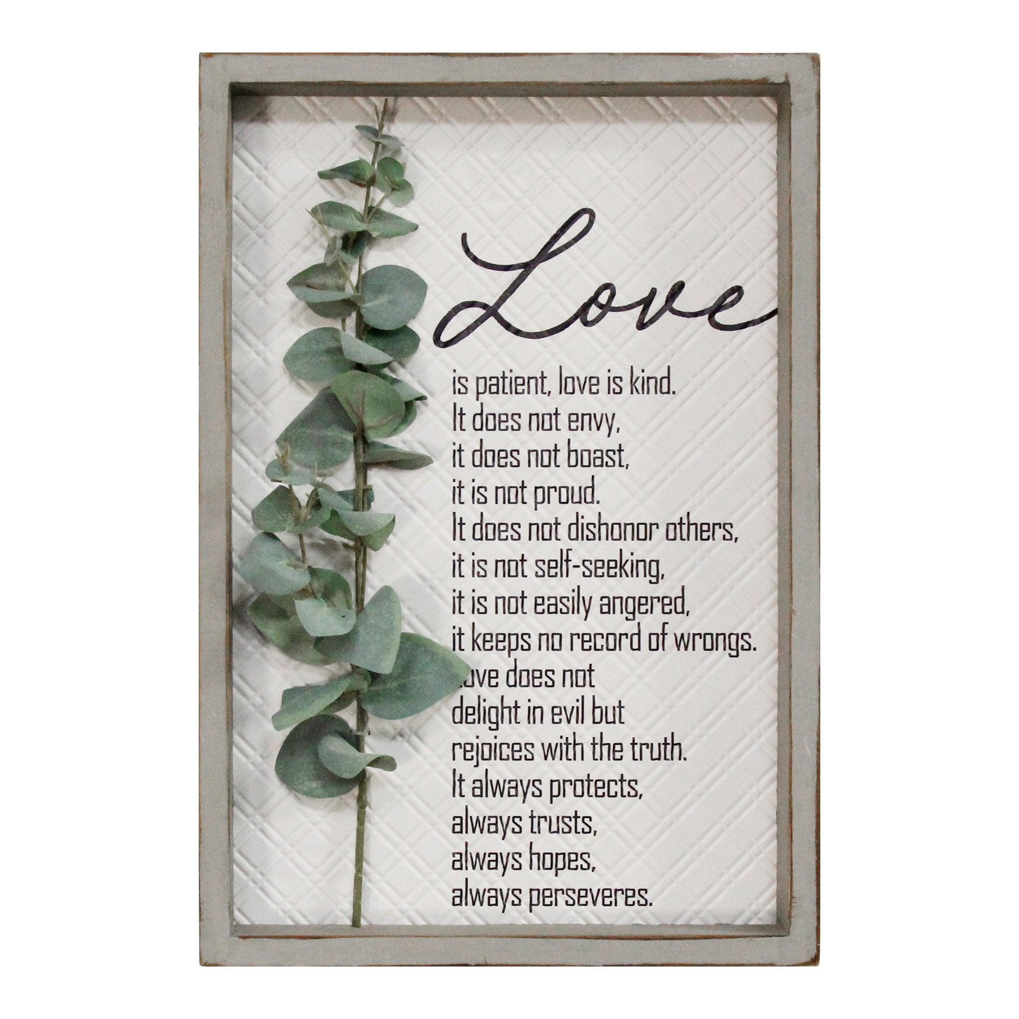 Love Is Patient Metal & Wood Framed Wall Art