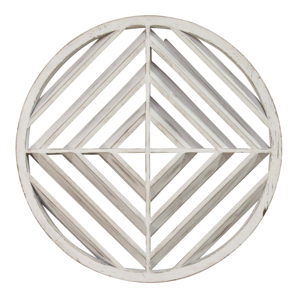 Modern Scandinavian Inspired White Wood Medallion Wall Decor - 99fab 