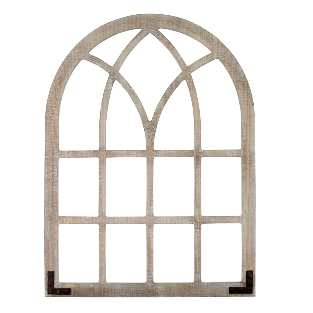 Distressed Wood Framed Window Arch Wall Decor - 99fab 