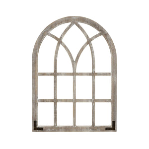 Distressed Wood Framed Window Arch Wall Decor